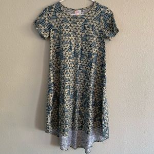 Lularoe Carly Dress Blue/Grey Sz XXS